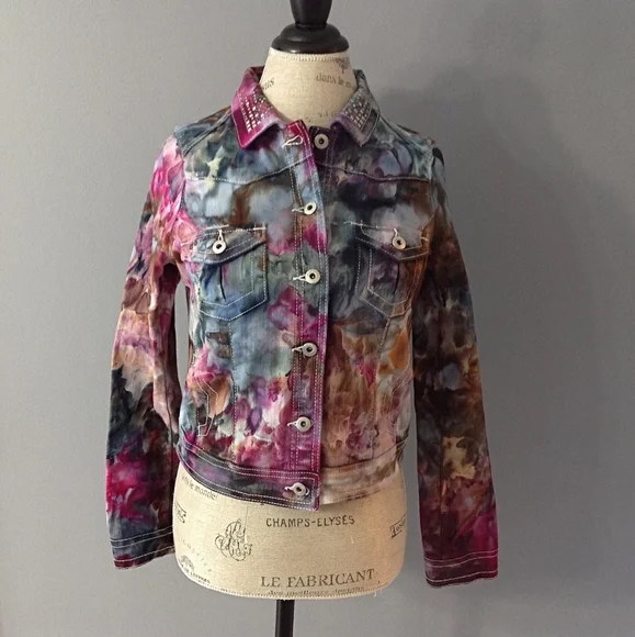 Hand Dyed Jean Jacket - Picture 1 of 5